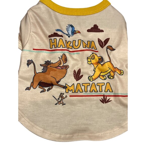 Disney Lion King Hakuna Matata Pet Dog Graphic T-Shirt Shirt Size Small NW - Picture 2 of 5